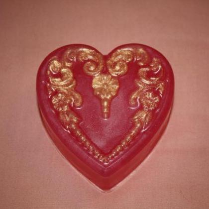 Victorian Heart Soap With Silk