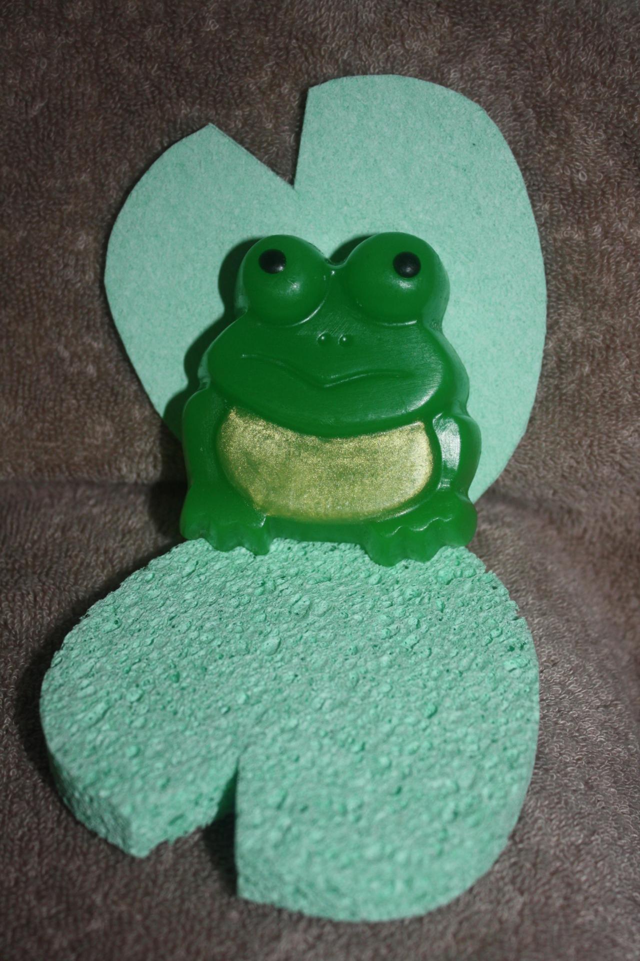 Frog Soap With Sponge Leaf
